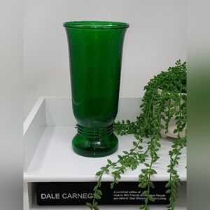 Elegant Green Glass Vase